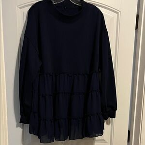 Elegant Navy Blue Women's Top